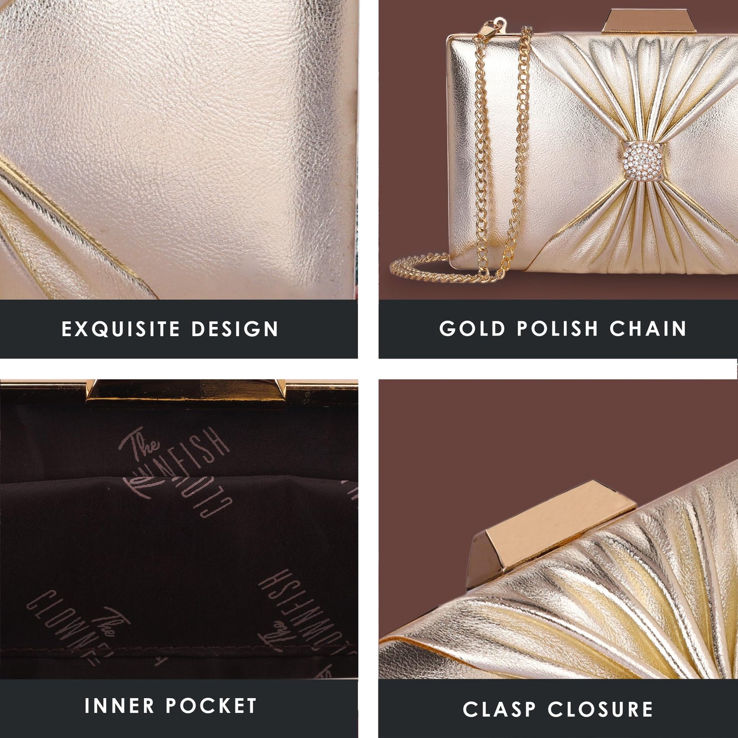 Clownfish Light Golden Handbag - Perfect for weddings