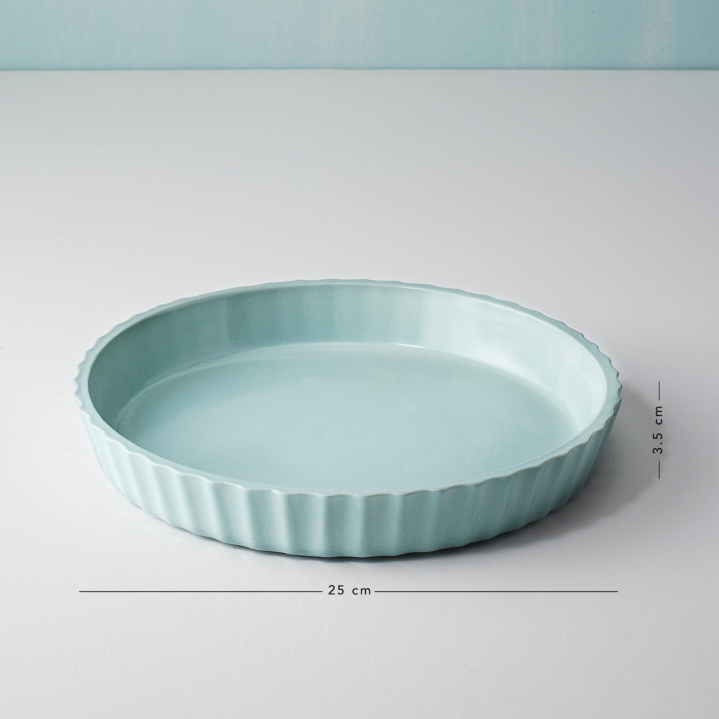 Heart-Shaped Ceramic Tart Dish - Microwave & Oven Safe | Baking & Serving Tray | 1500 ml | Blue