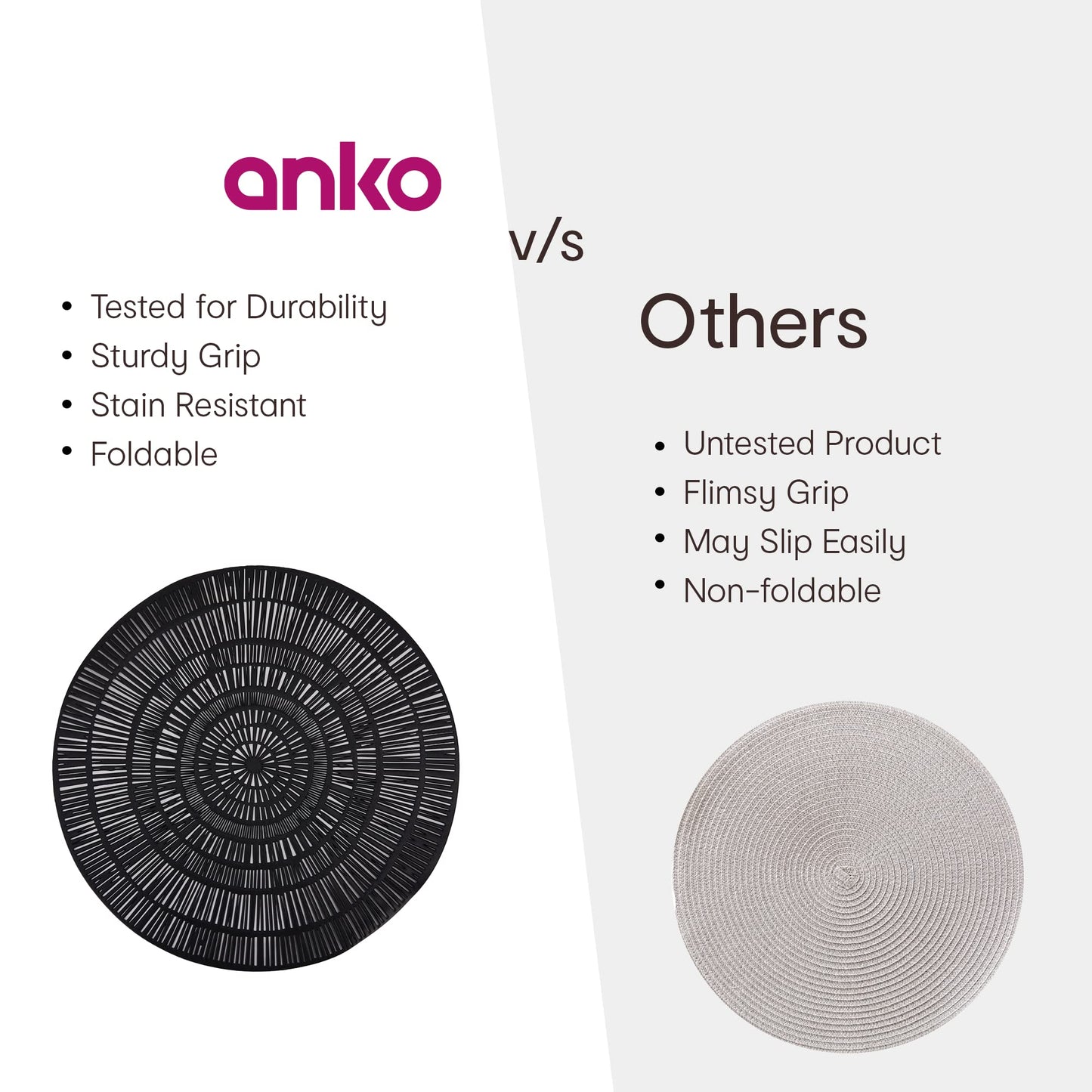 Anko black placemat - stylish home decor for dining