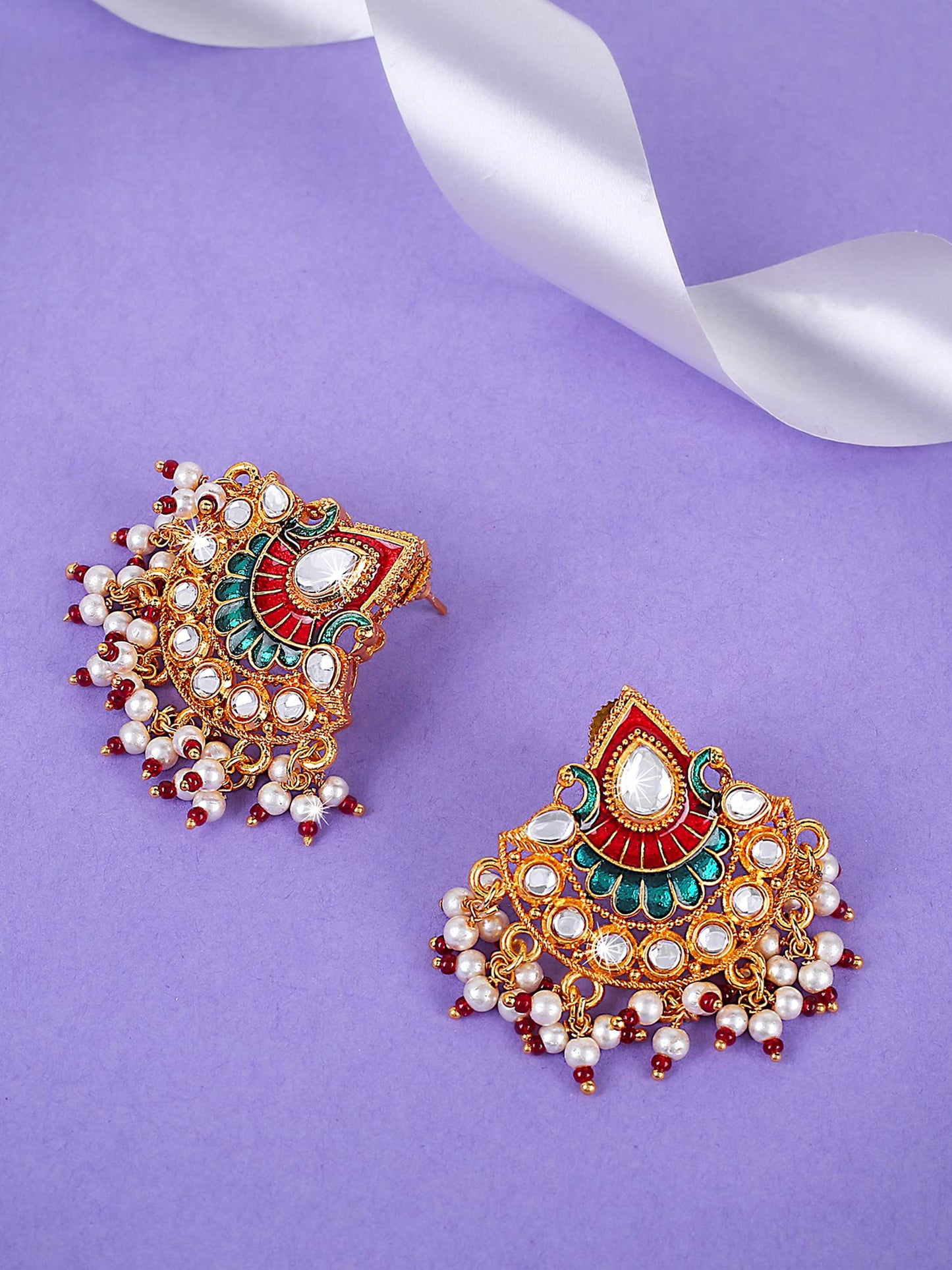 Yellow Chimes Chandbali earrings - bridal accessory