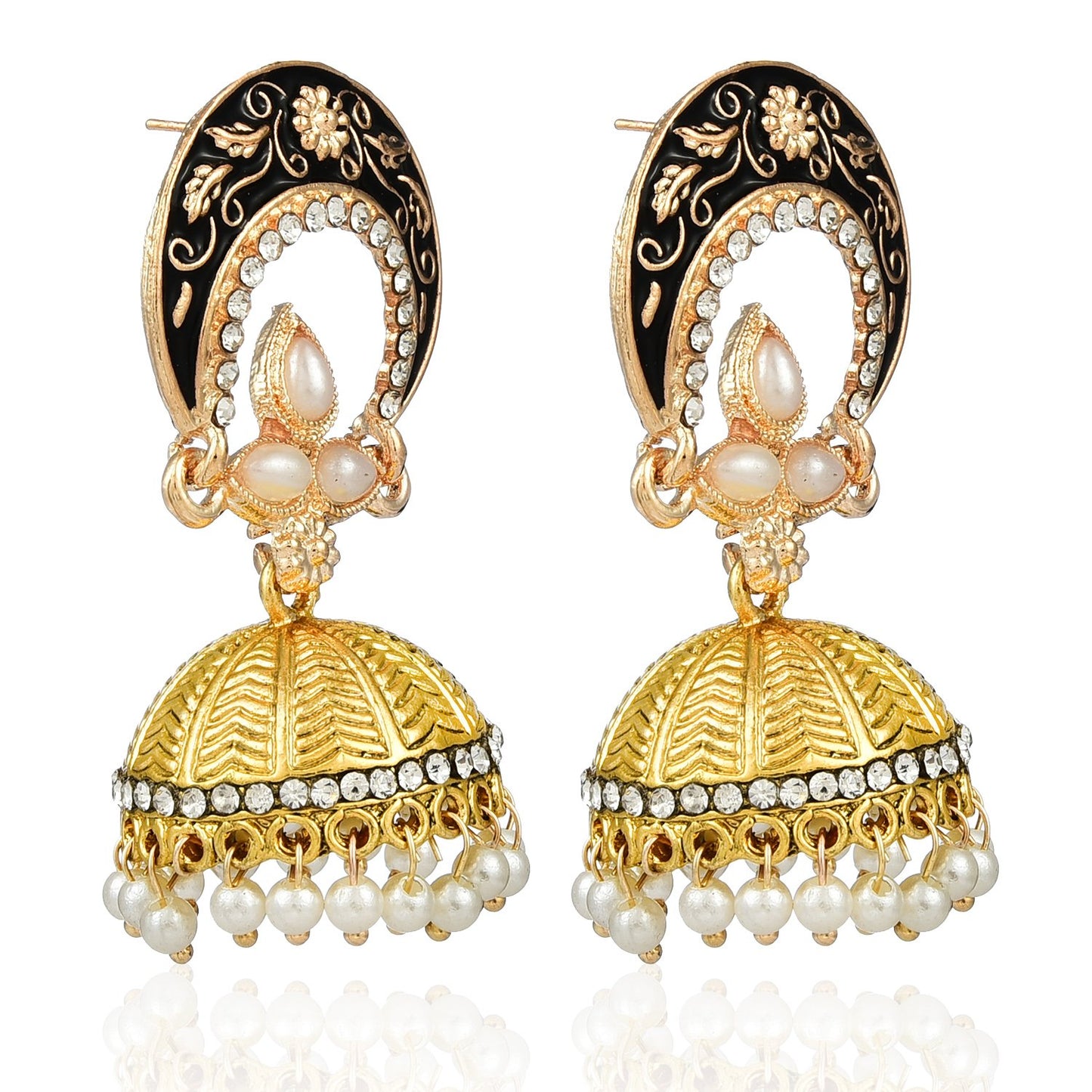 Yellow Chimes Meenakari Work Earrings - Stylish Accessory