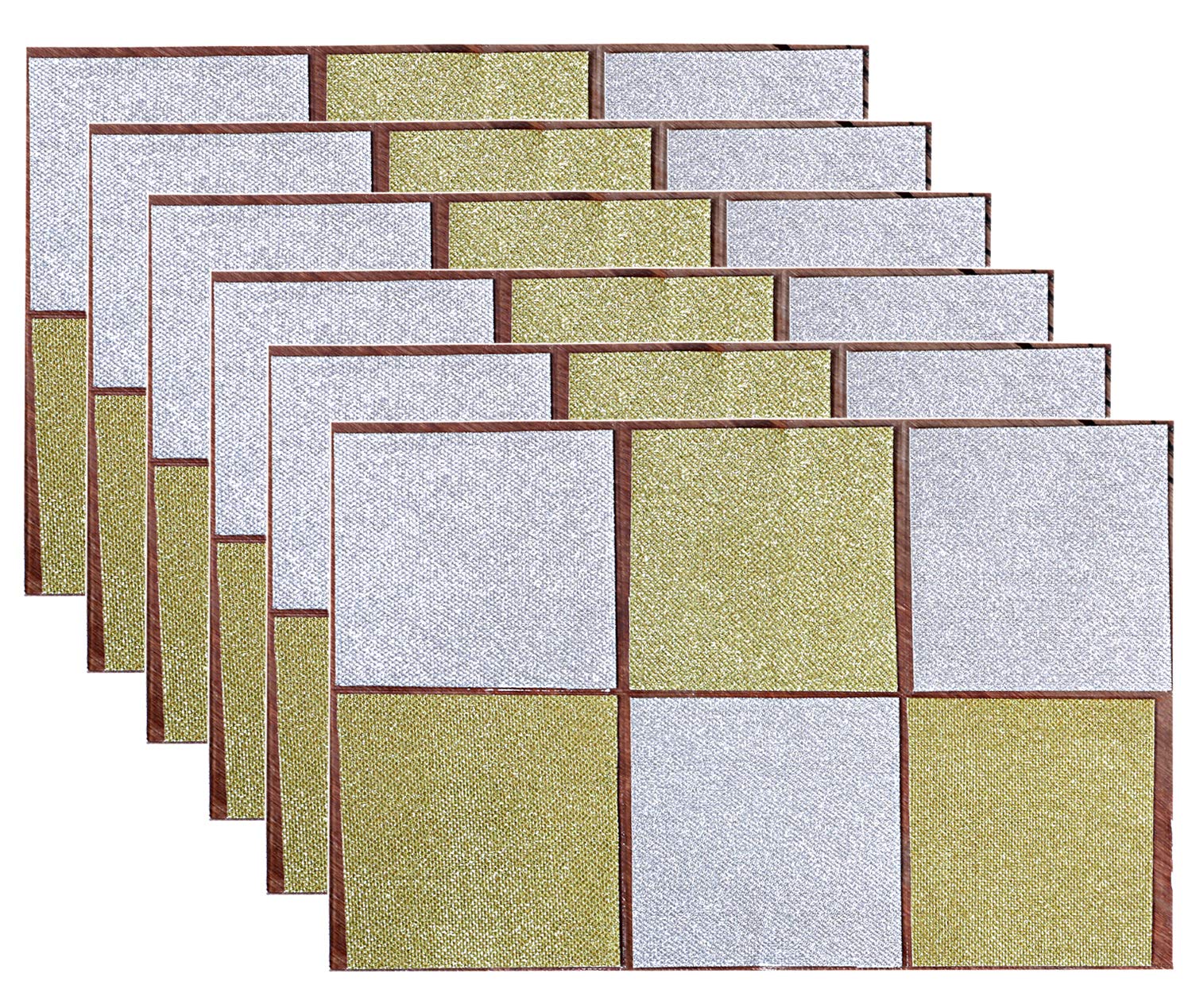 Kuber Number Square Kuber Industries Square Design Laminated Patch PVC 6 Piece Dining Tabl ...