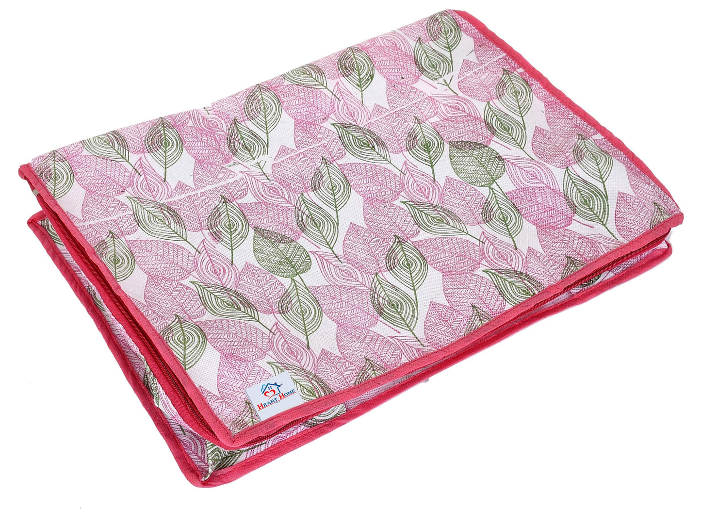 Underbed Storage Bag - Foldable, Sturdy with Transparent Window | 3 Compartments | Large | Pink