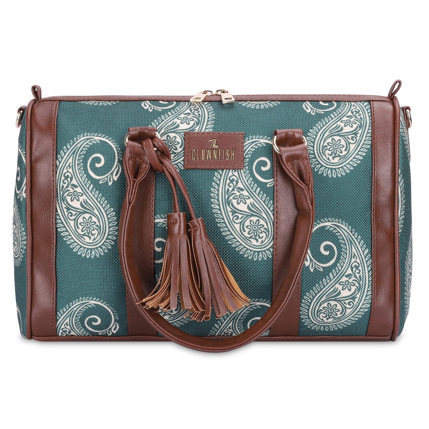 Handcrafted Tote Bag - Lightweight, 2 Compartments | 11L Capacity | Paisley Print | Ash Gray for Women
