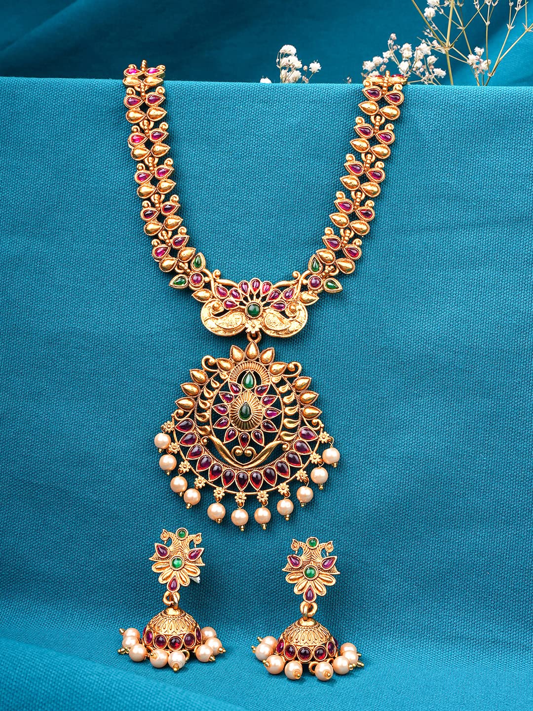 Yellow Chimes Gold Toned Kundan Choker - Festive Wear