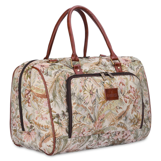 Oceania Beige Travel Duffle Bag with 15.6 inch Laptop Sleeve | Adjustable Strap | 28 Litres Capacity