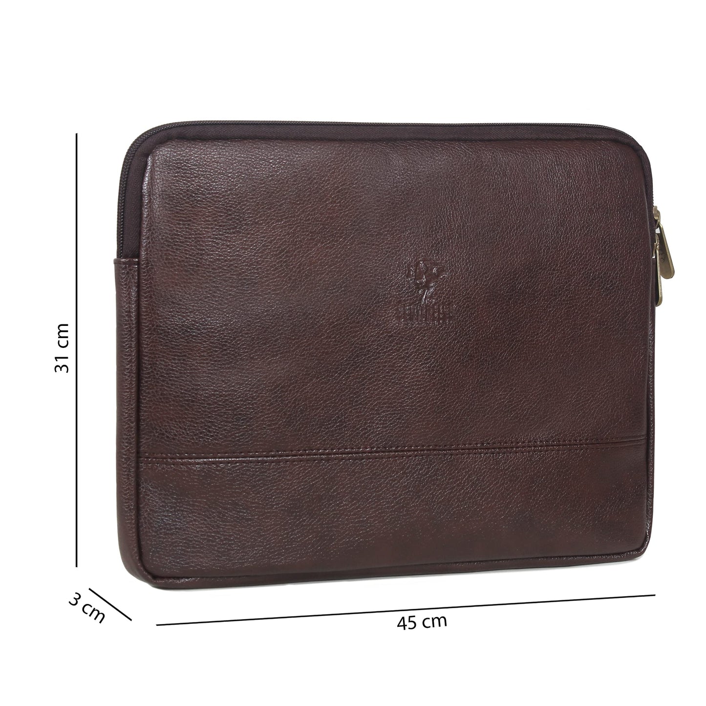 THE CLOWNFISH Tablet Case - Water Resistant Faux Leather Sleeve | 17 inch | Dark Brown | Unisex