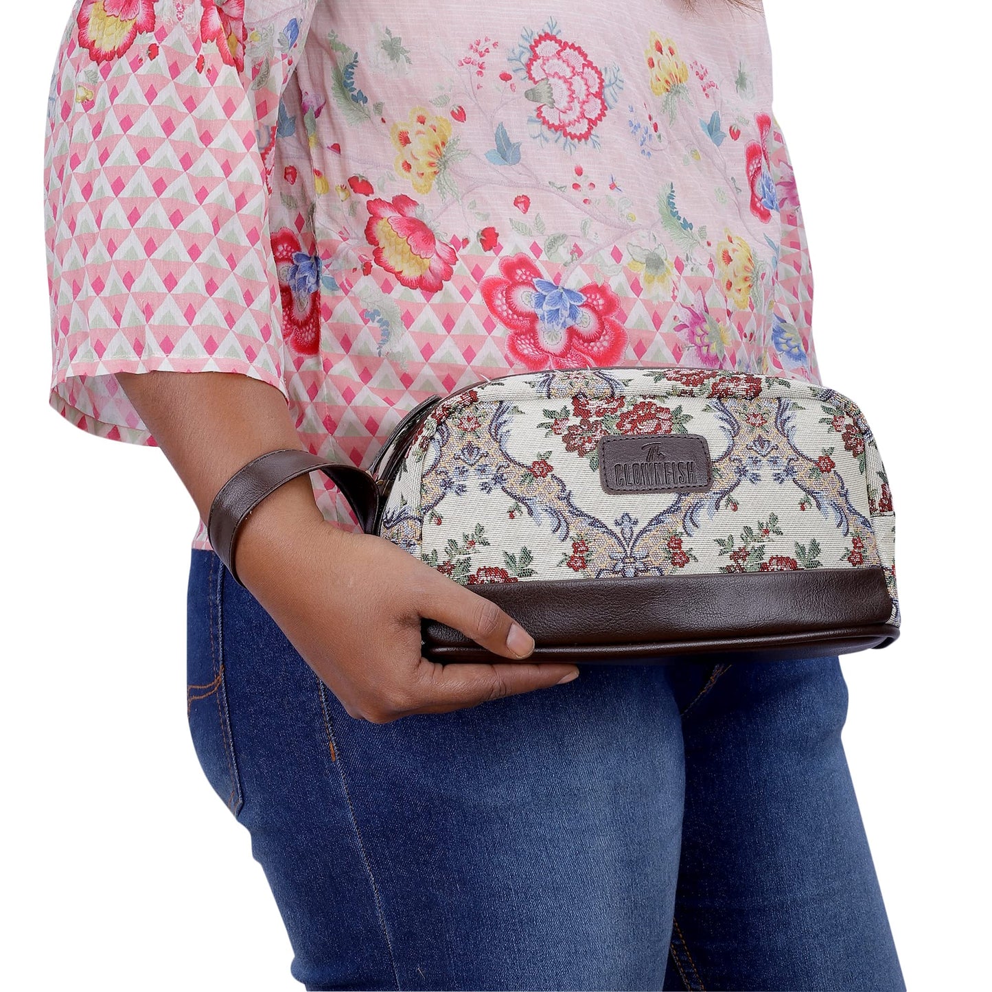 Travel Toiletry Bag - Floral Design | Perfect for Makeup & Cosmetics | Jolly Magenta | For Women