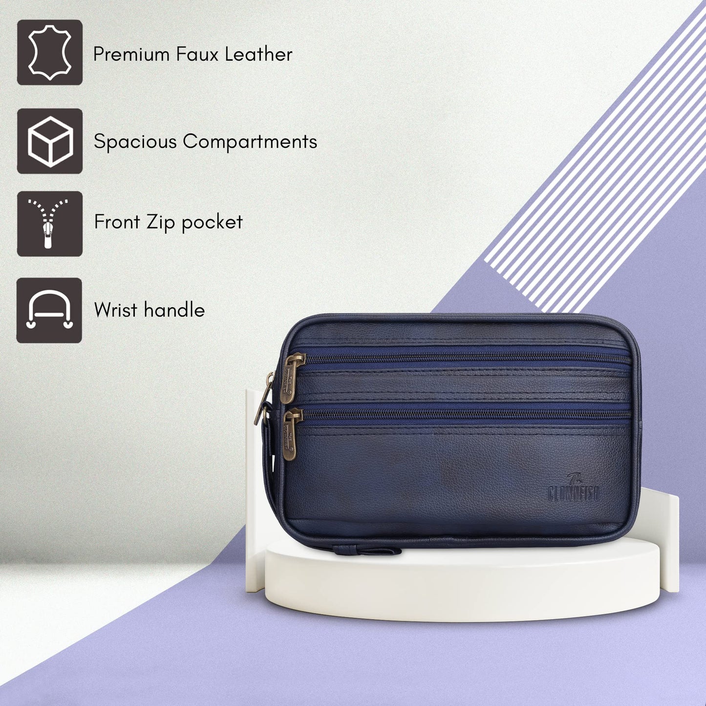 Travel Pouch: Multipurpose Cash & Coin Purse | Compact Design | 3 Compartments | Blue Color