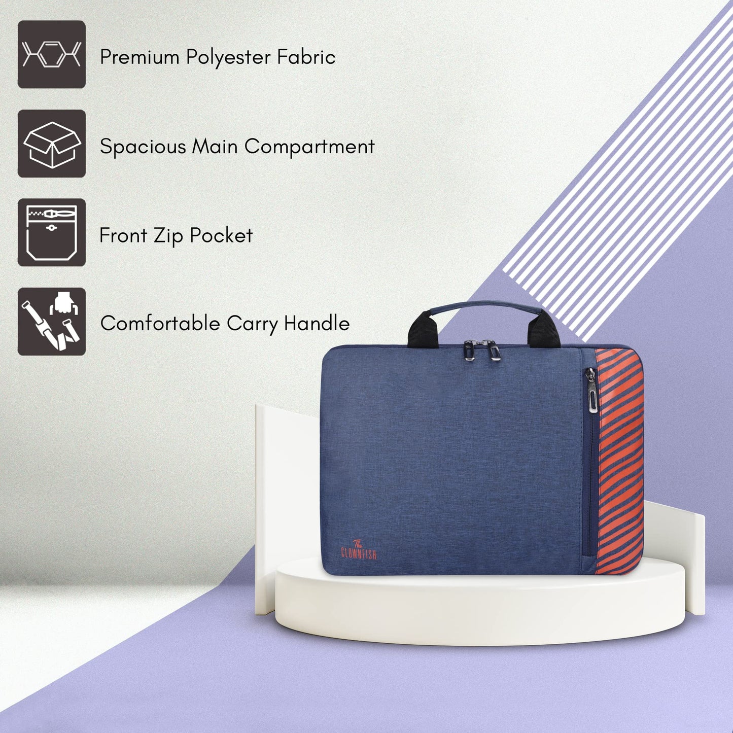 Laptop Sleeve: Polyester Unisex Case with Comfortable Carry Handles | 13 inch | Blue