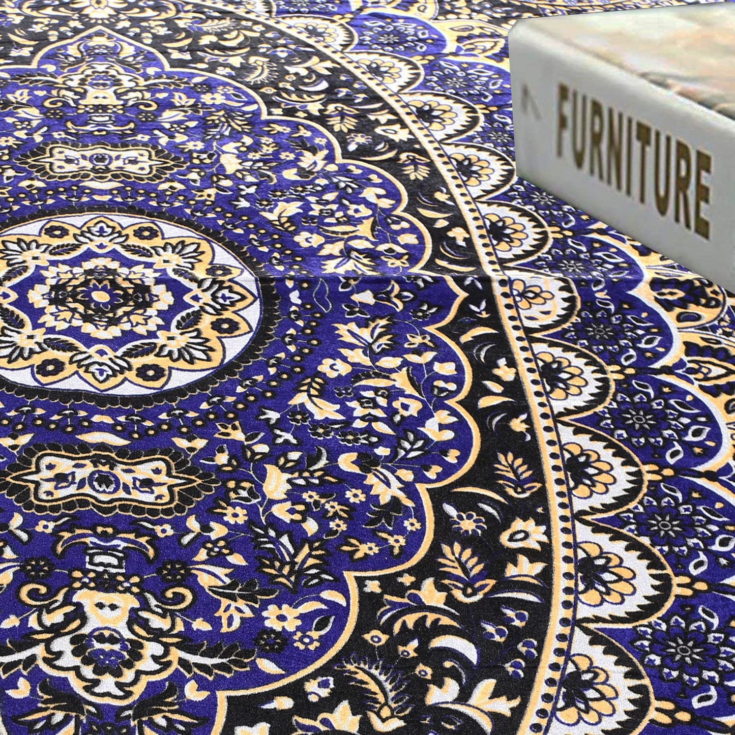 Kuber Industries paisley pattern rug - home styling