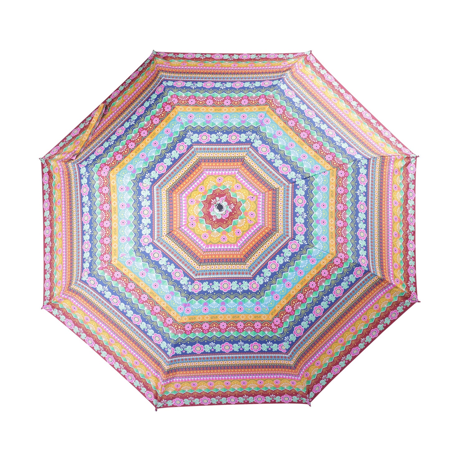 3-Fold Auto Open Umbrella - Waterproof, Silver Lined, Double Coated | Compact | Multi-Colour, Green Handle