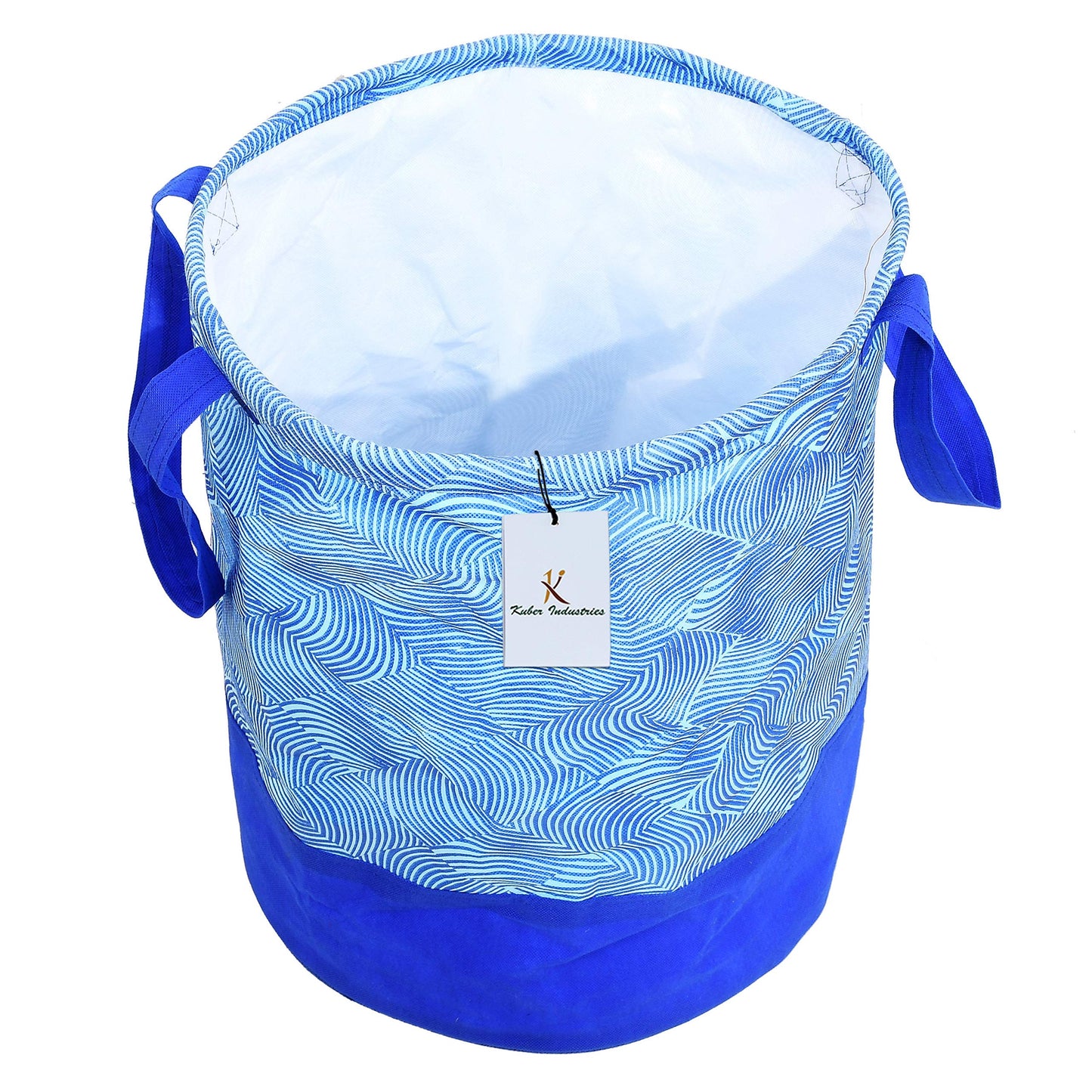 Pack of 2: Waterproof Canvas Laundry Bags - Strong & Sturdy | Ideal for Laundry & Toy Storage | 45L | Blue