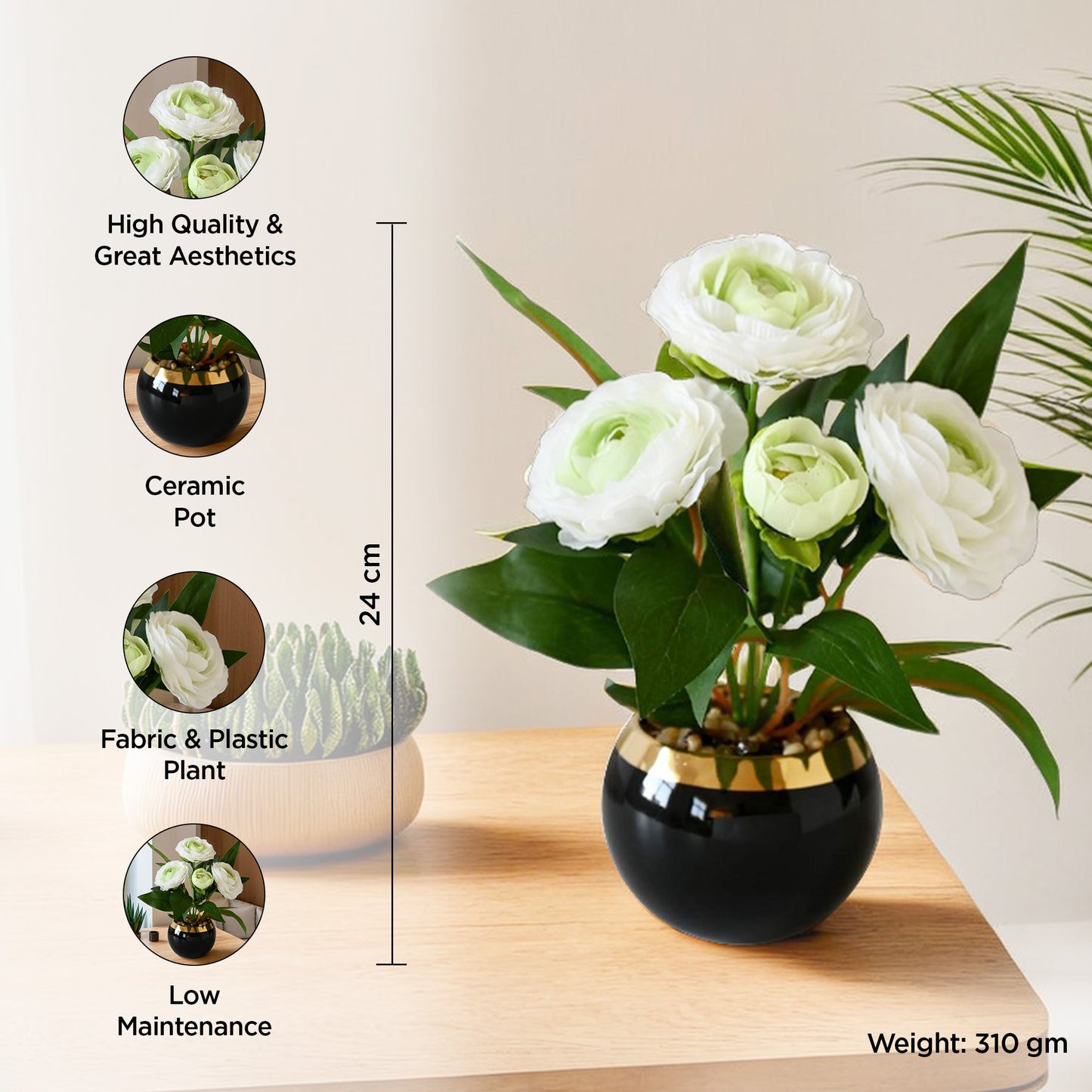 UMAI ceramic pot plant - elegant office decoration