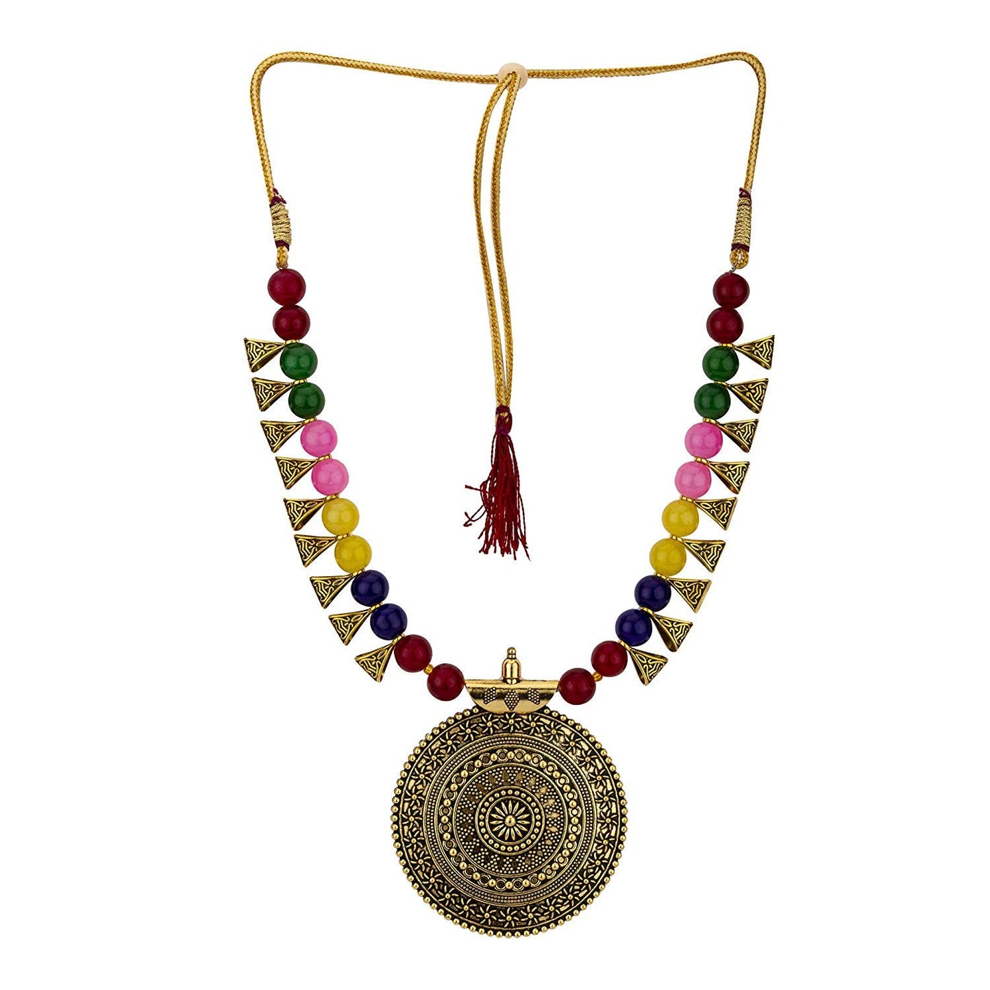 Yellow Chimes oxidized gold jewelry - elegant party look