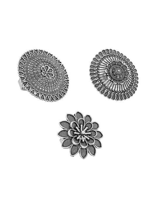 Yellow Chimes oxidized rings - unique everyday wear