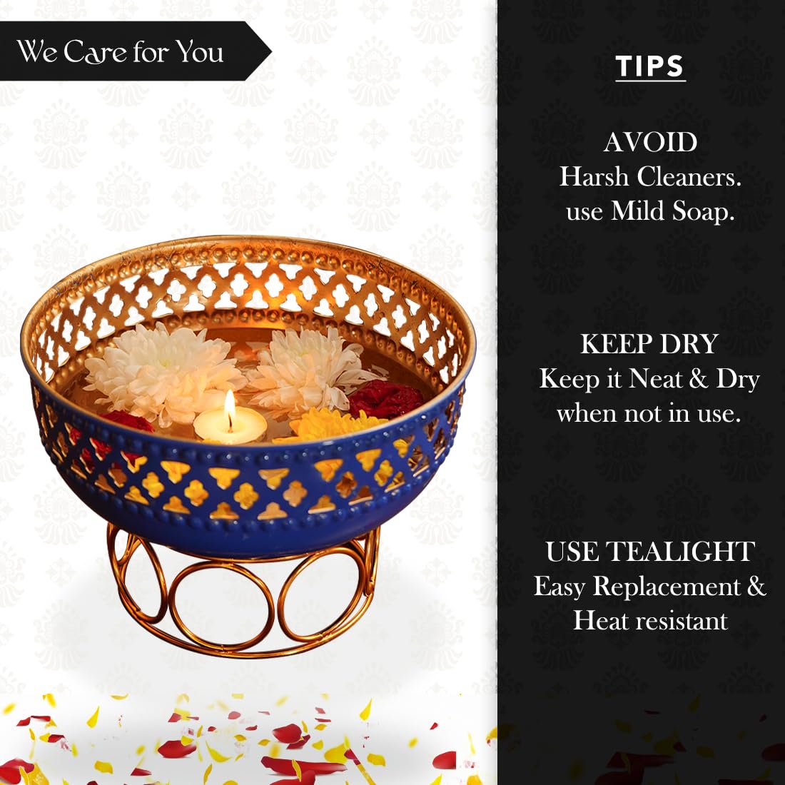 Ekhasa Blue Urli Bowl - Diwali Decoration