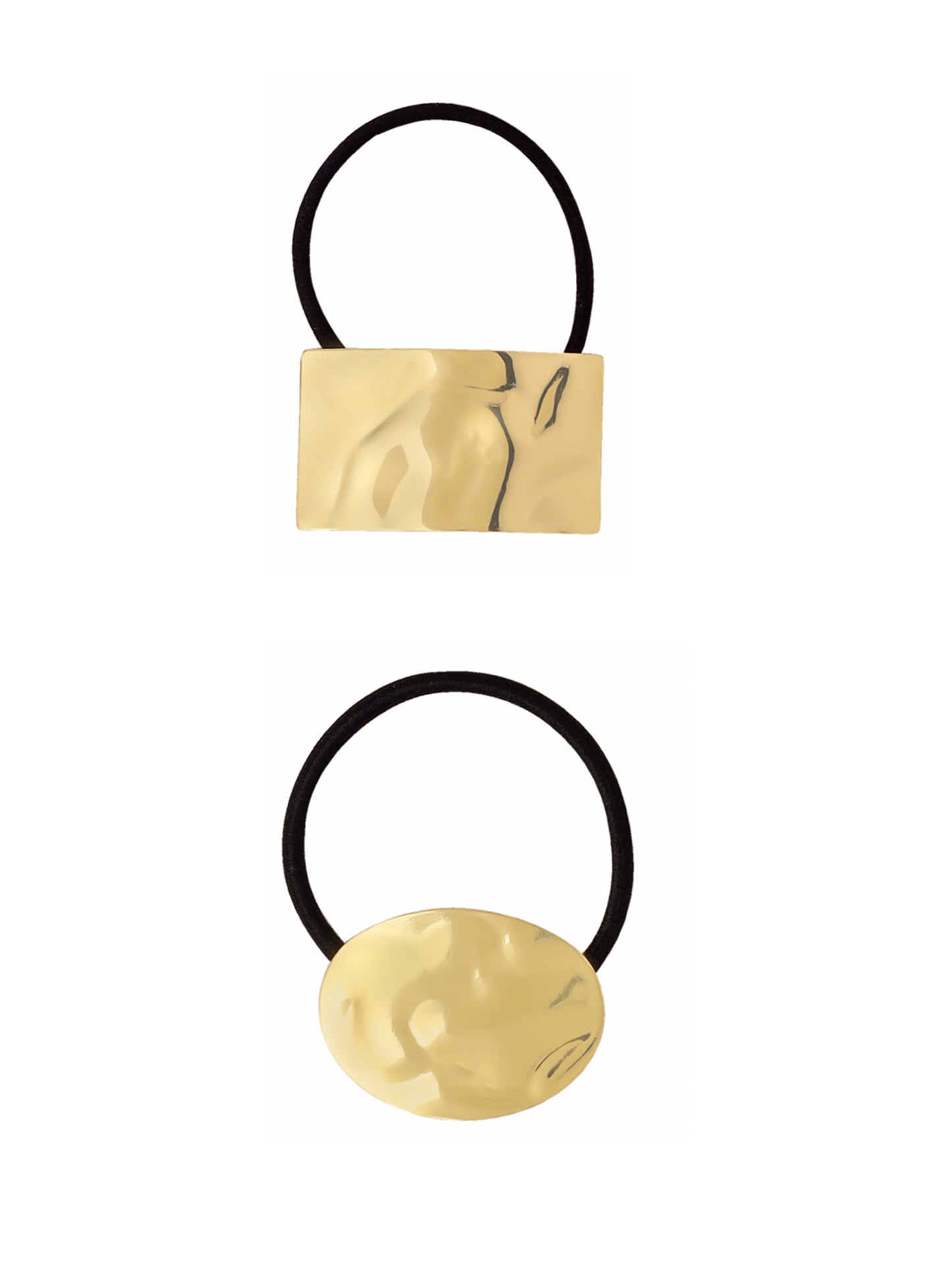 Yellow Chimes black and gold hair ties - lightweight and easy to use