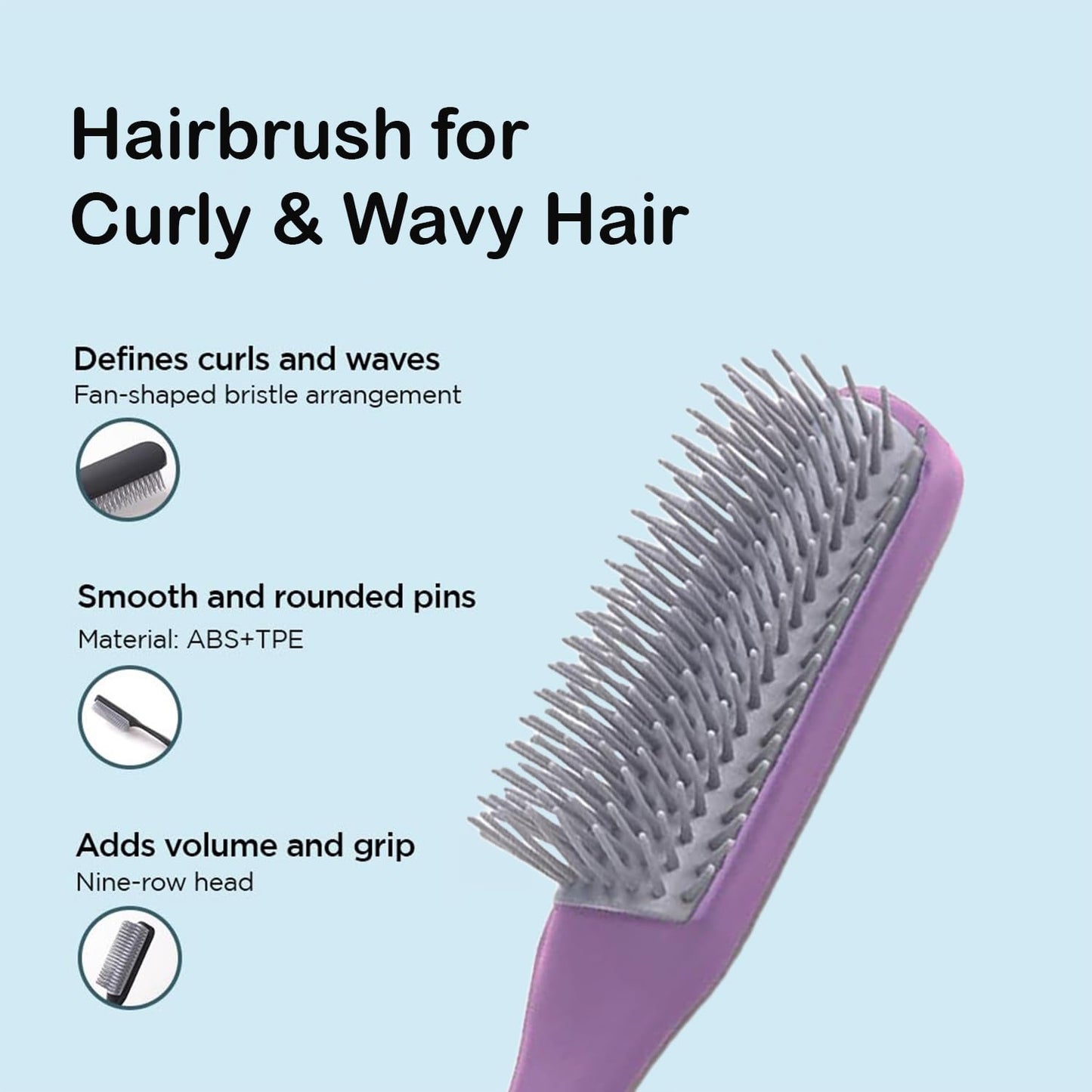 Kuber Hair Brush - perfect for travel on-the-go