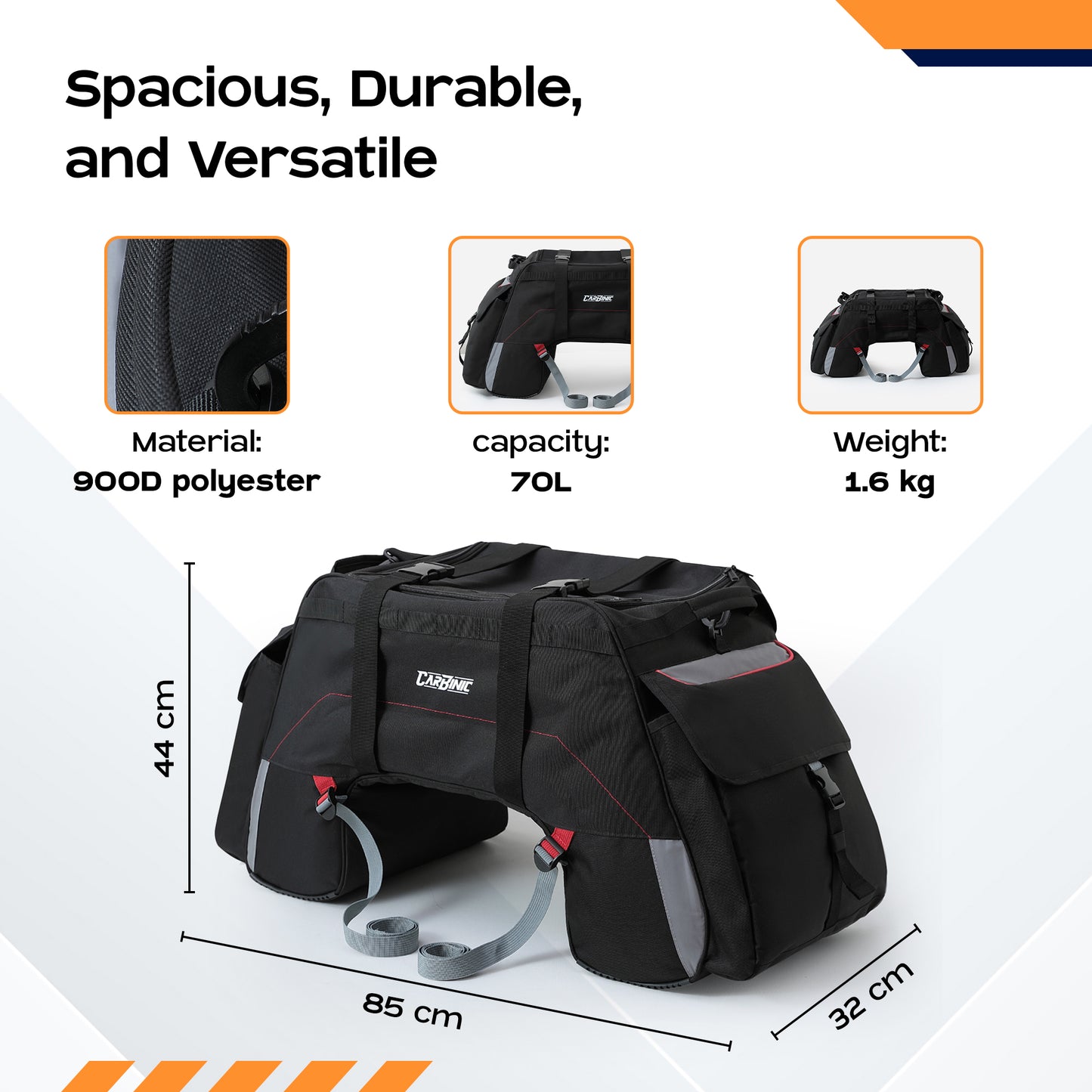 Carbinic saddle bag - spacious storage for riders