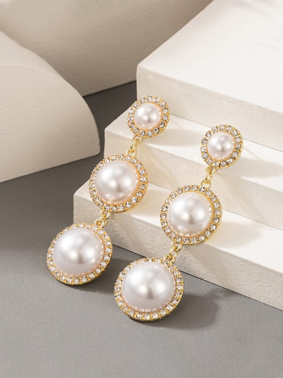 Yellow Chimes Floral Drop Dangler Earrings - Elegant evening wear