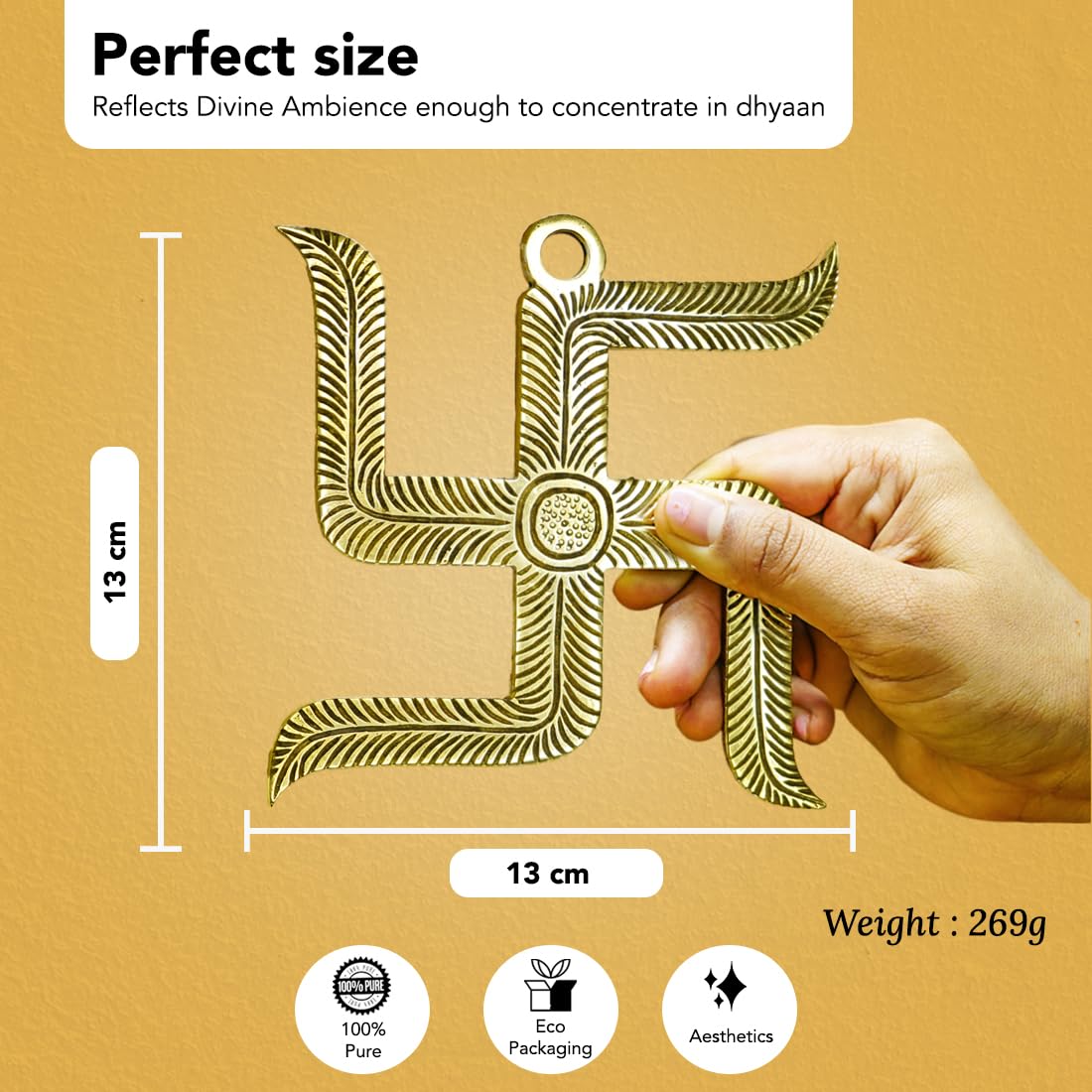 Ekhasa brass wall decor - enhanced meditation space