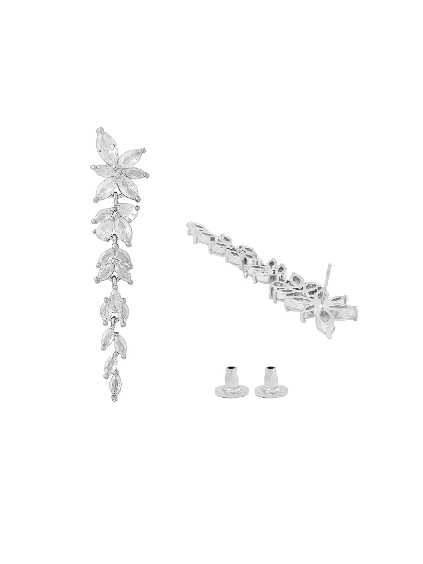 Yellow Chimes White Crystal Dangler Earrings - Casual Wear
