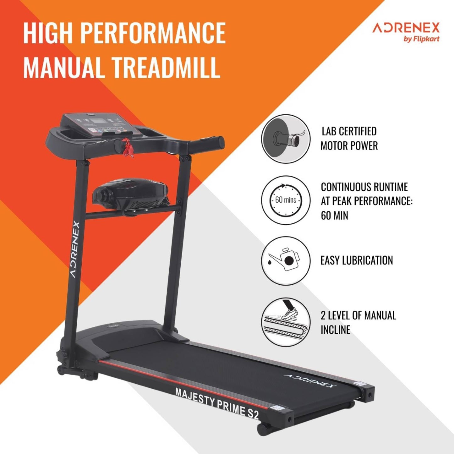 Reach Adrenex Majesty Prime S2 Treadmill - Family Fitness