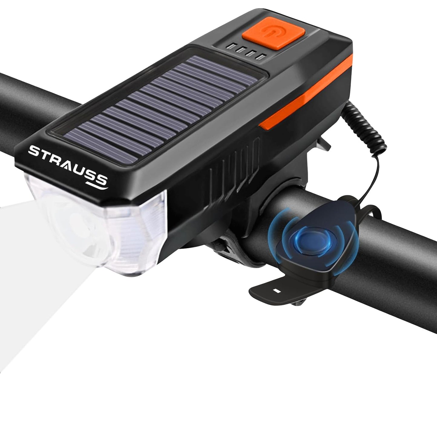 Strauss Sports Solar Headlight - Lightweight Cycling Light