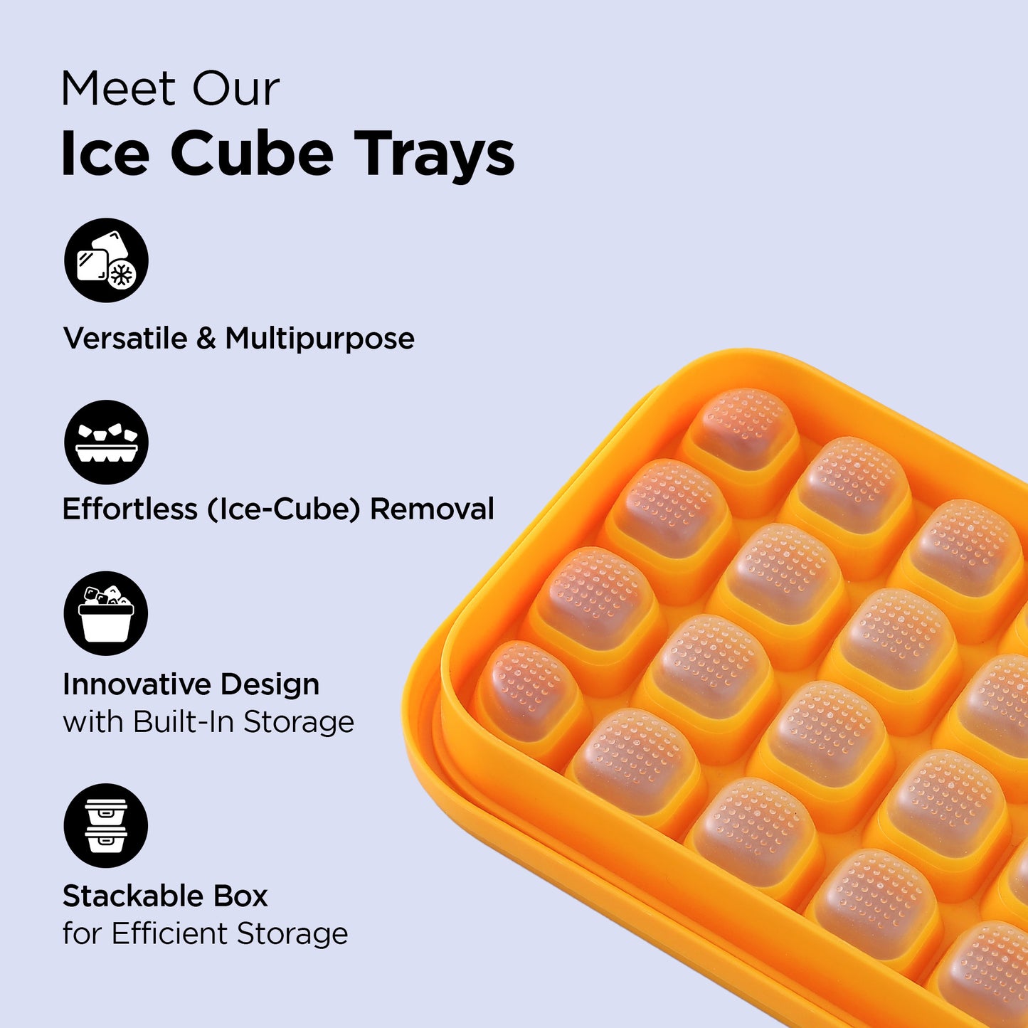 UMAI ice cube tray - innovative one press demolding