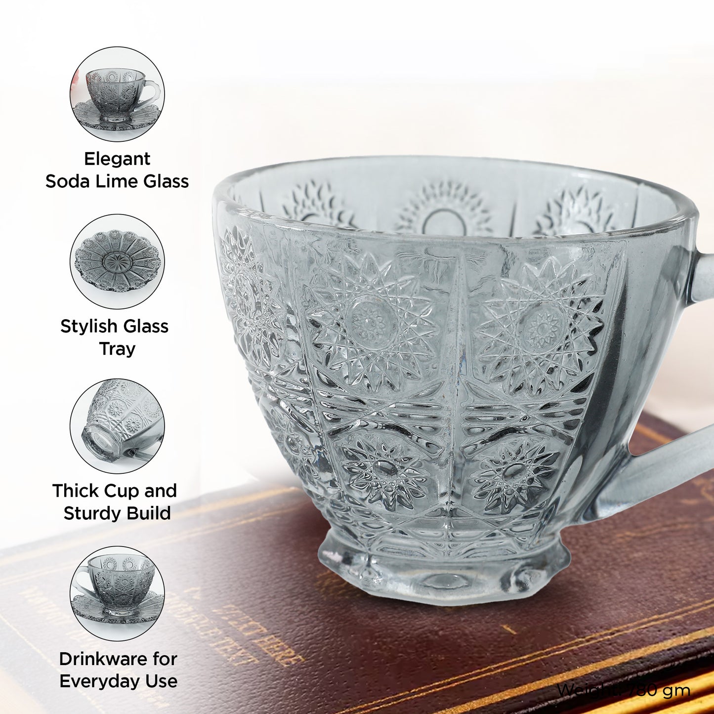 The Better Home glass tea cup - ideal for afternoon tea parties
