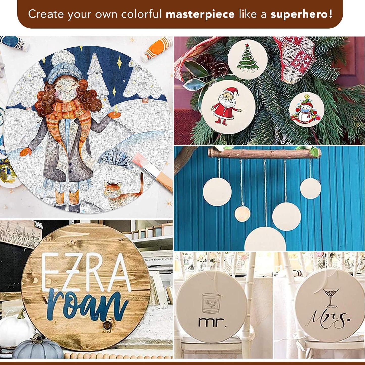 Tinker Squad MDF boards - durable pine wood coasters for art