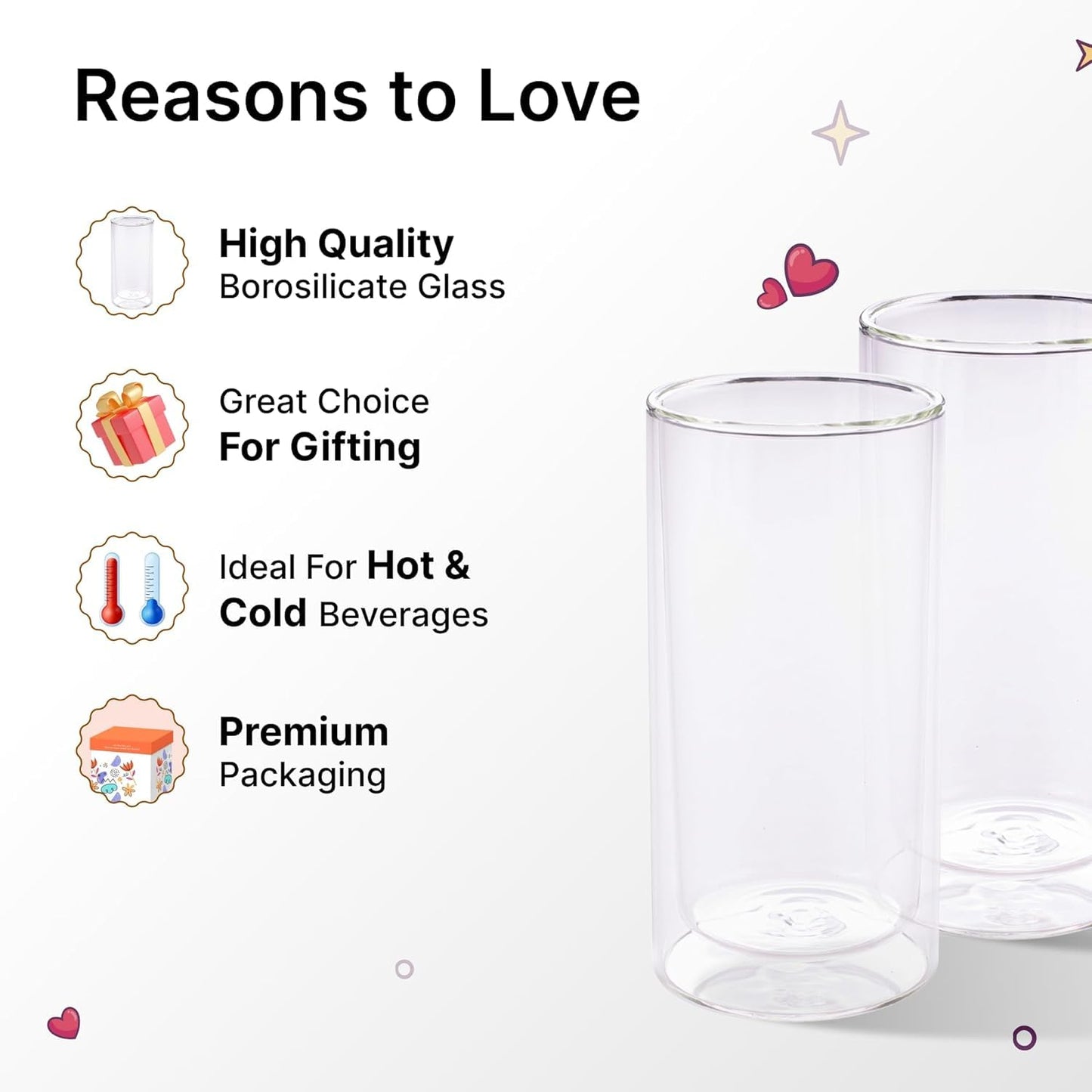 Kuber Industries borosilicate tumbler - perfect for coffee