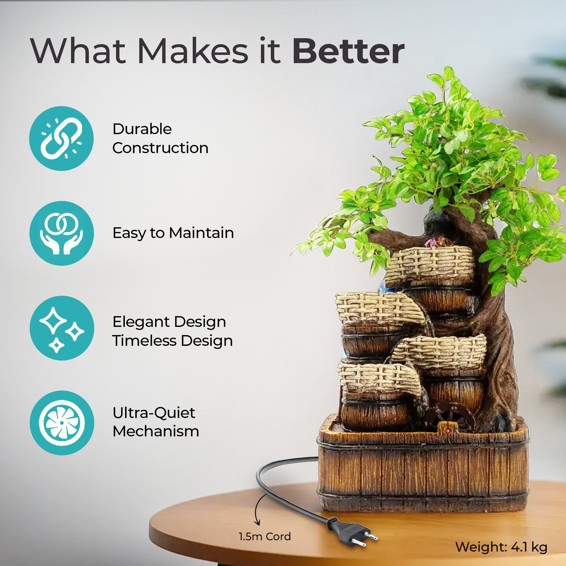 Buy Polyresin Water Fountain Elegant Indoor/Outdoor Decor The