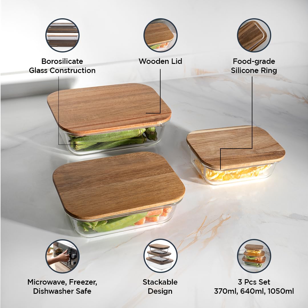 The Better Home UMAI Airtight Borosilicate Jar - Refrigerator storage
