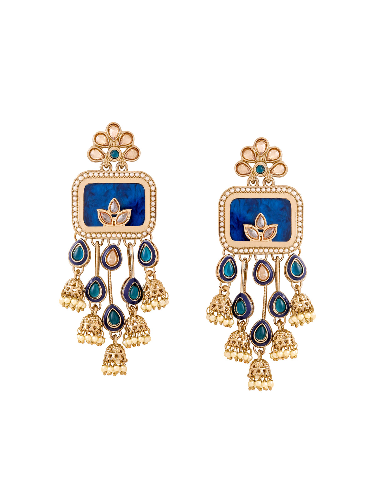 Yellow Chimes Gold Plated Pearl Dangle Earrings - Traditional style earrings