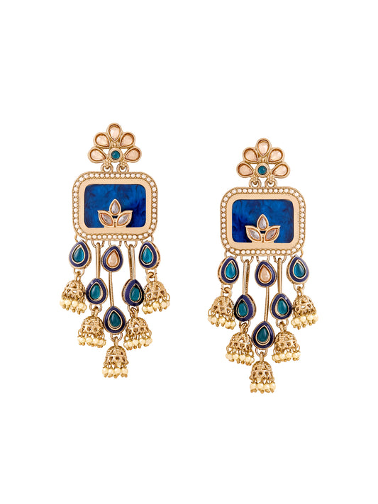 Yellow Chimes Gold Plated Pearl Dangle Earrings - Traditional style earrings