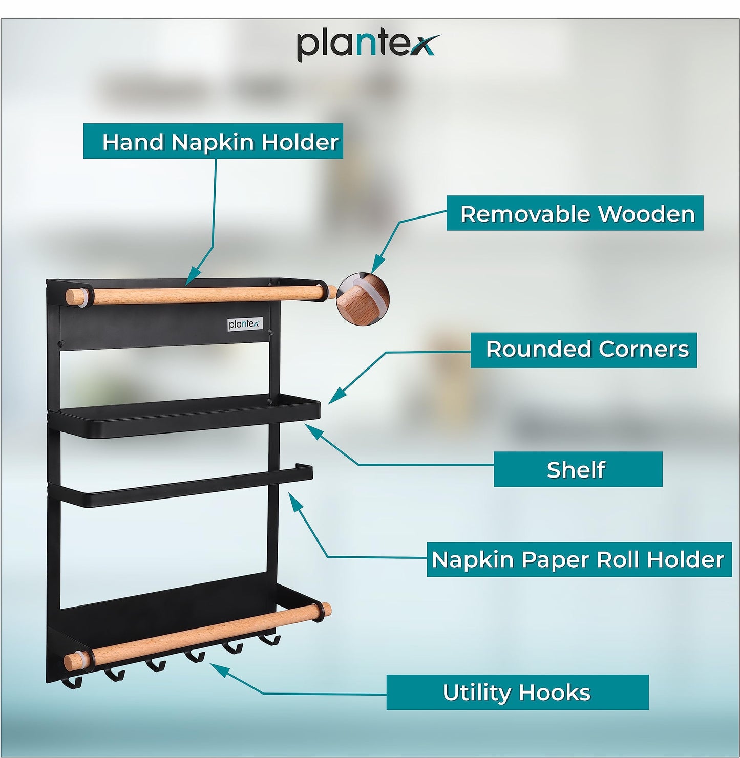 Plantex magnetic shelf - organized kitchen storage
