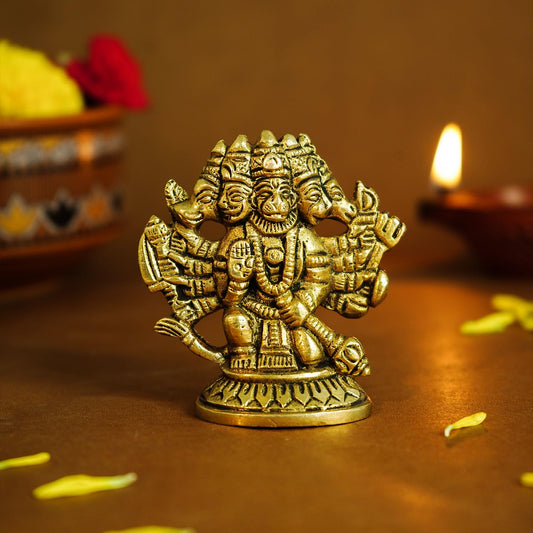 Ekhasa Brass Panchmukhi Hanuman - Spiritual Gathering Accessory