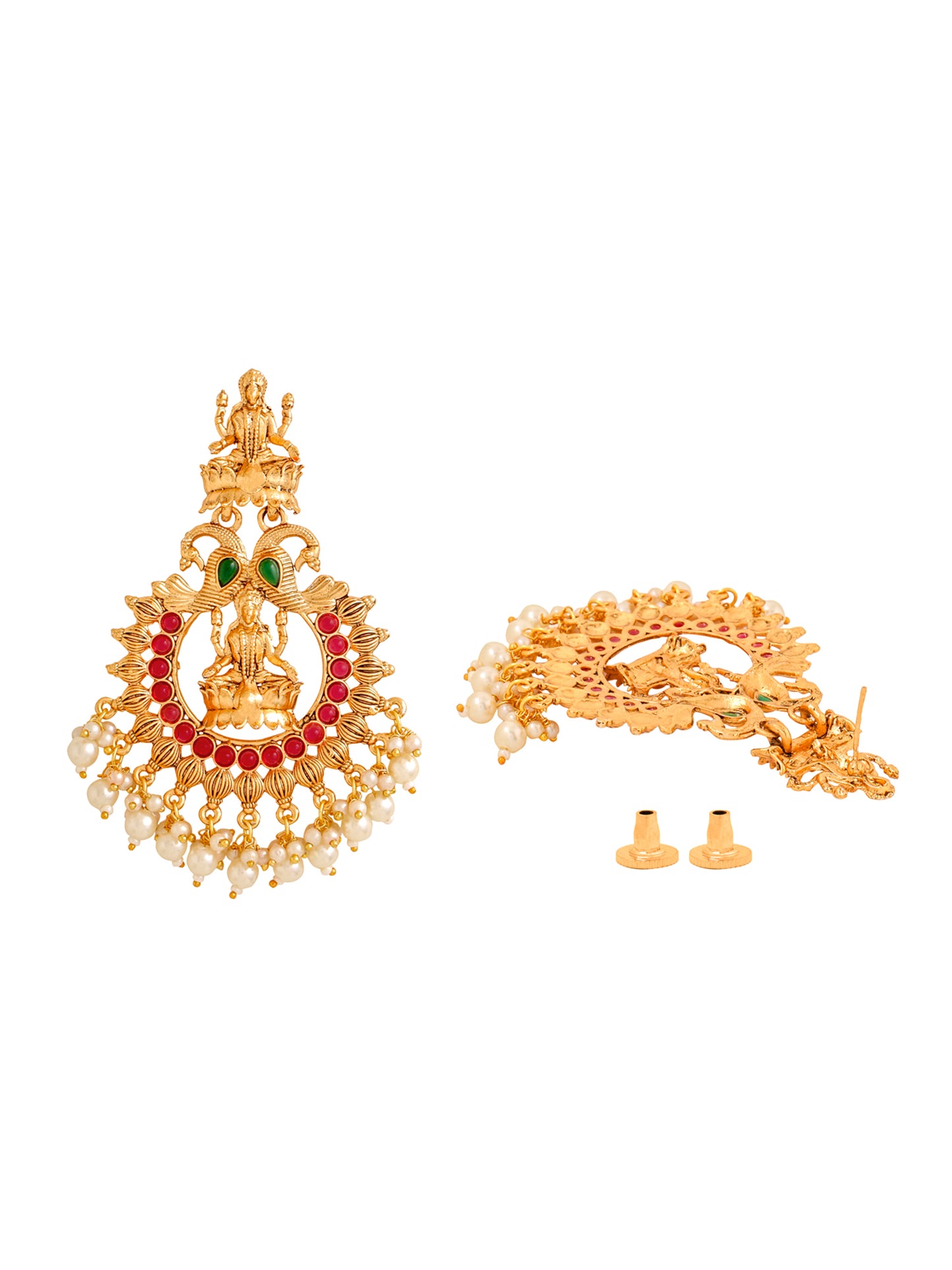 Yellow Chimes Gold Plated Chandbali Earrings - Birthday Gift