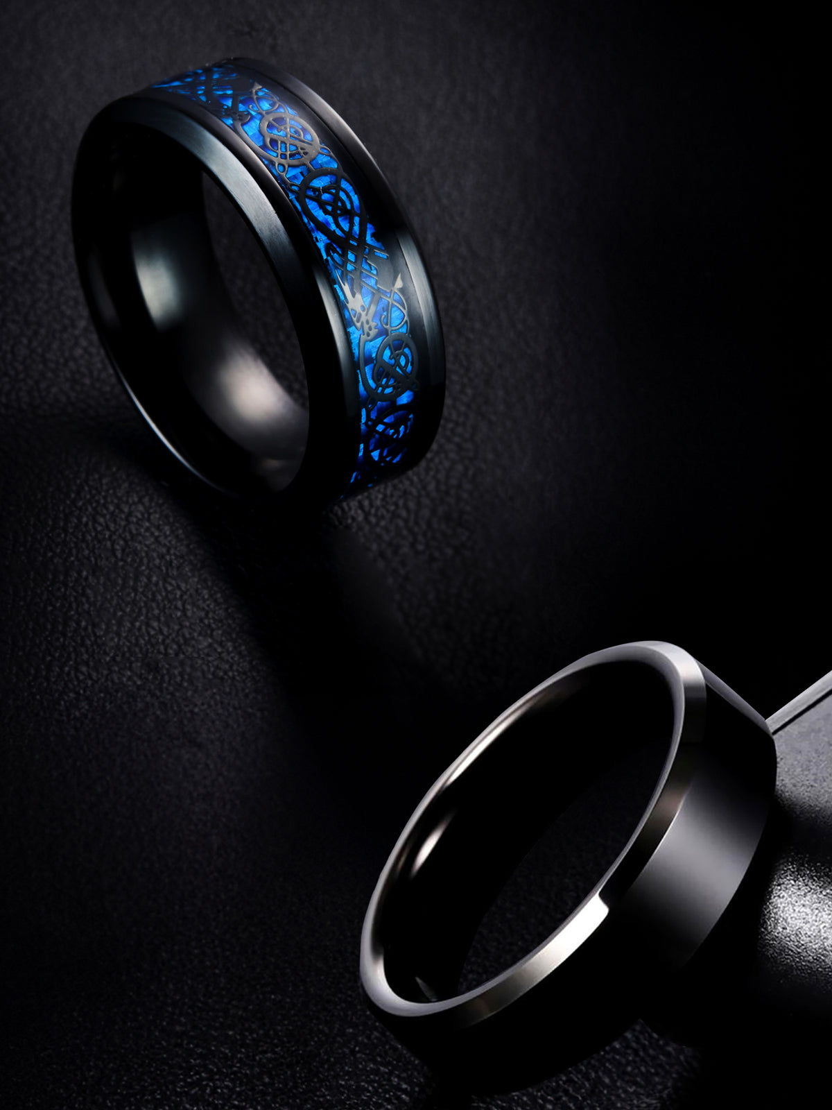 Yellow Chimes Black Stainless Steel Ring - Stylish Daily Wear