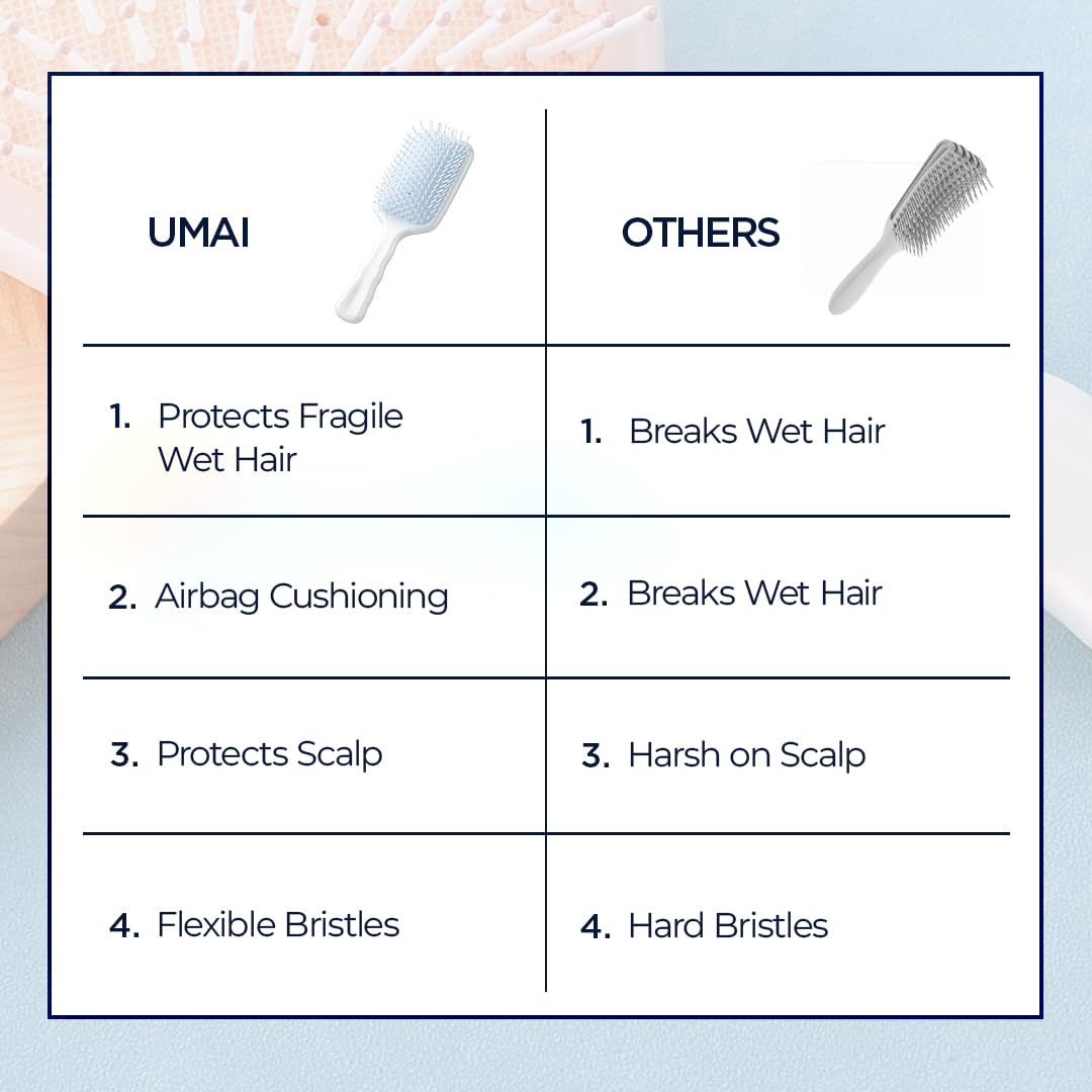 UMAI detangler hair brush - for everyday use at home