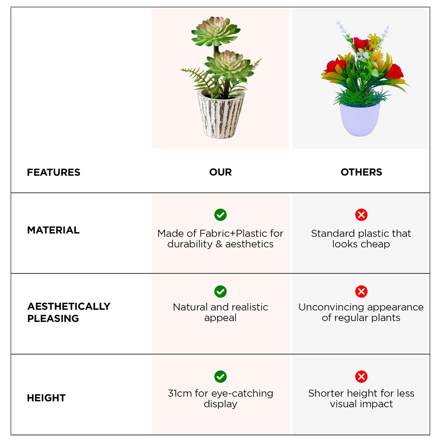 UMAI artificial plant - elegant bedroom decor
