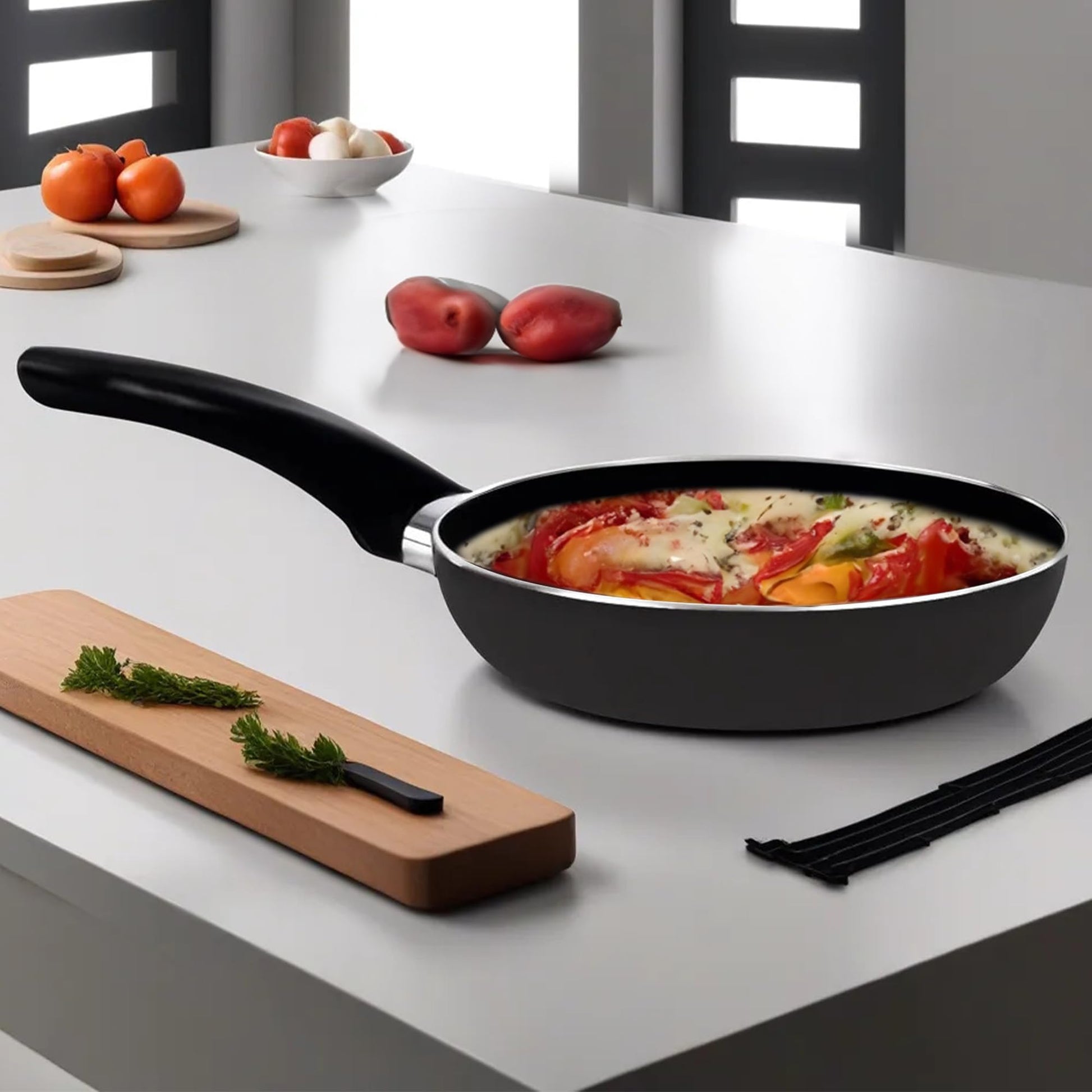 Buy SAVYA HOME Frying Pan Non Stick, 3 Layer Coating 18 cm Black