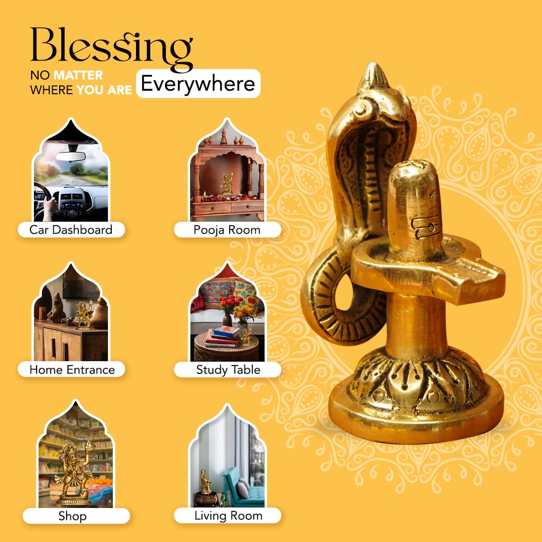 Ekhasa Brass Shivling - Home Puja accessory