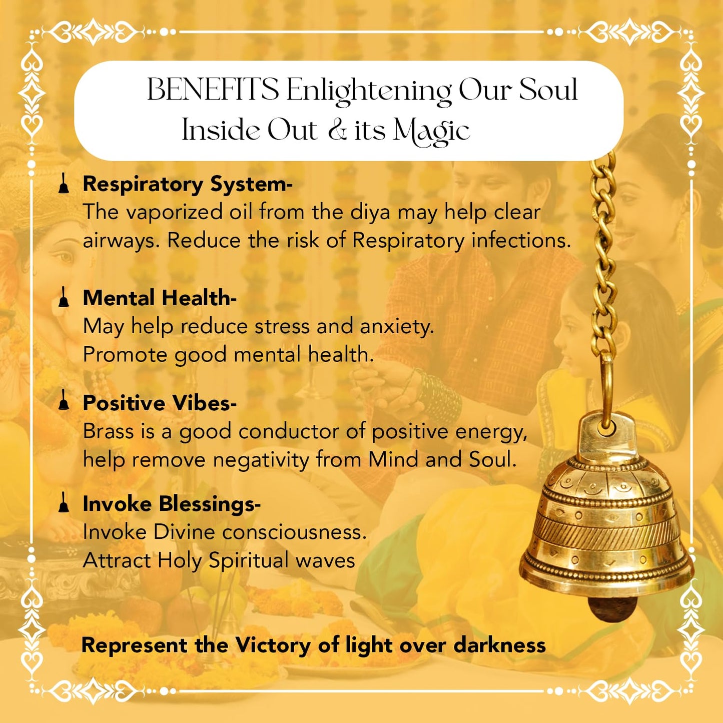 Ekhasa decorative temple bell - perfect for meditation space