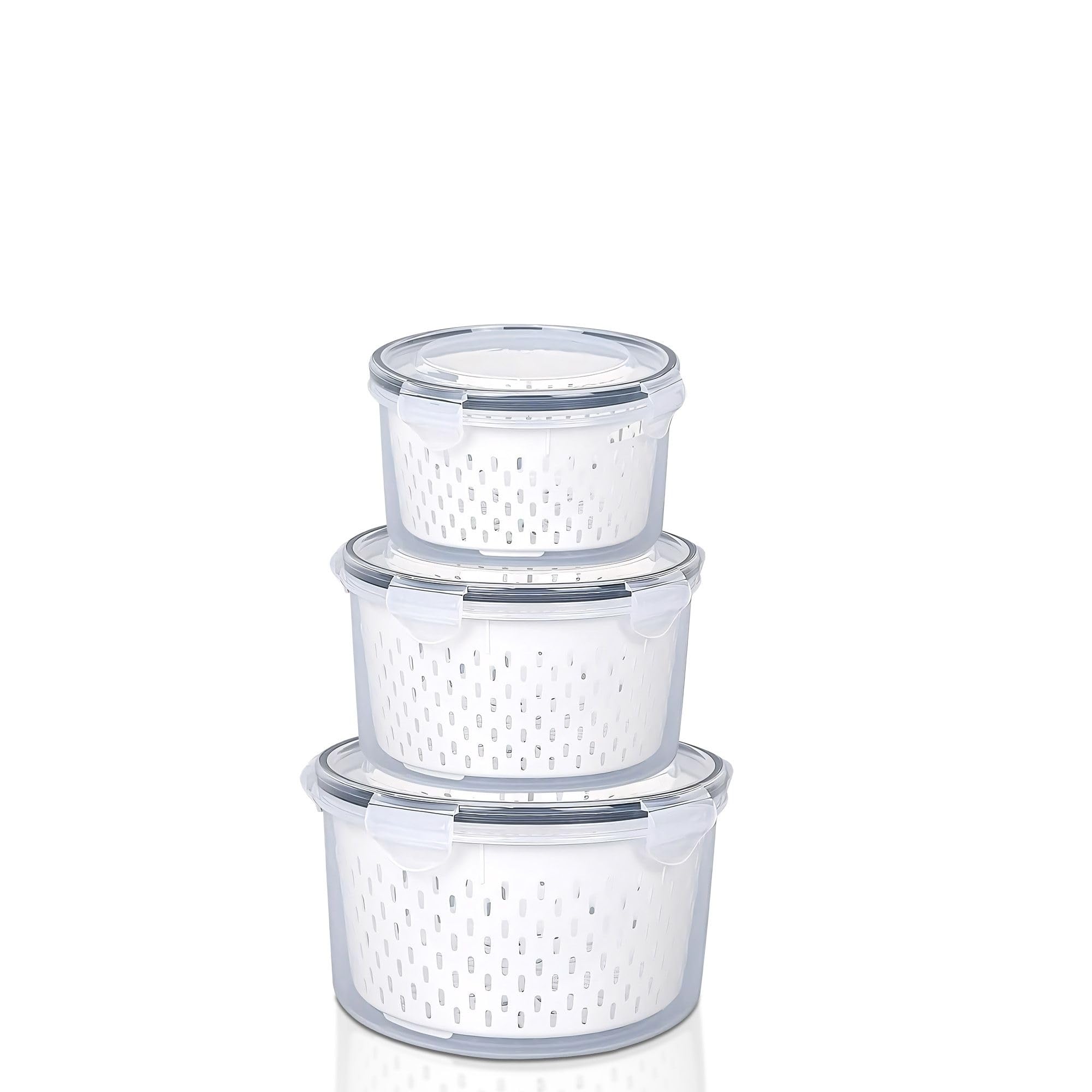 Urbane Home ( Pack of 3 Food Containers | Round Storage Box for Fridge ...