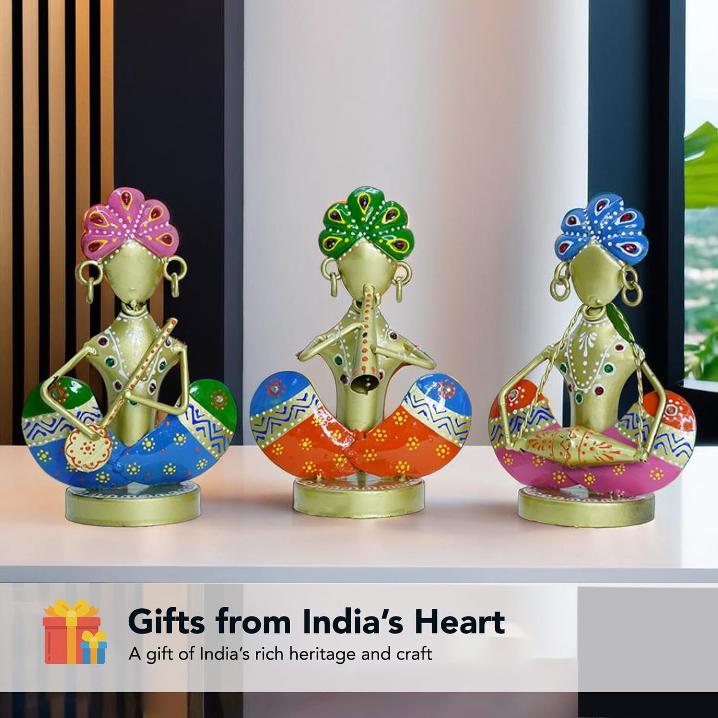 Ekhasa Multicolour Iron Figurines - Gift items for housewarming