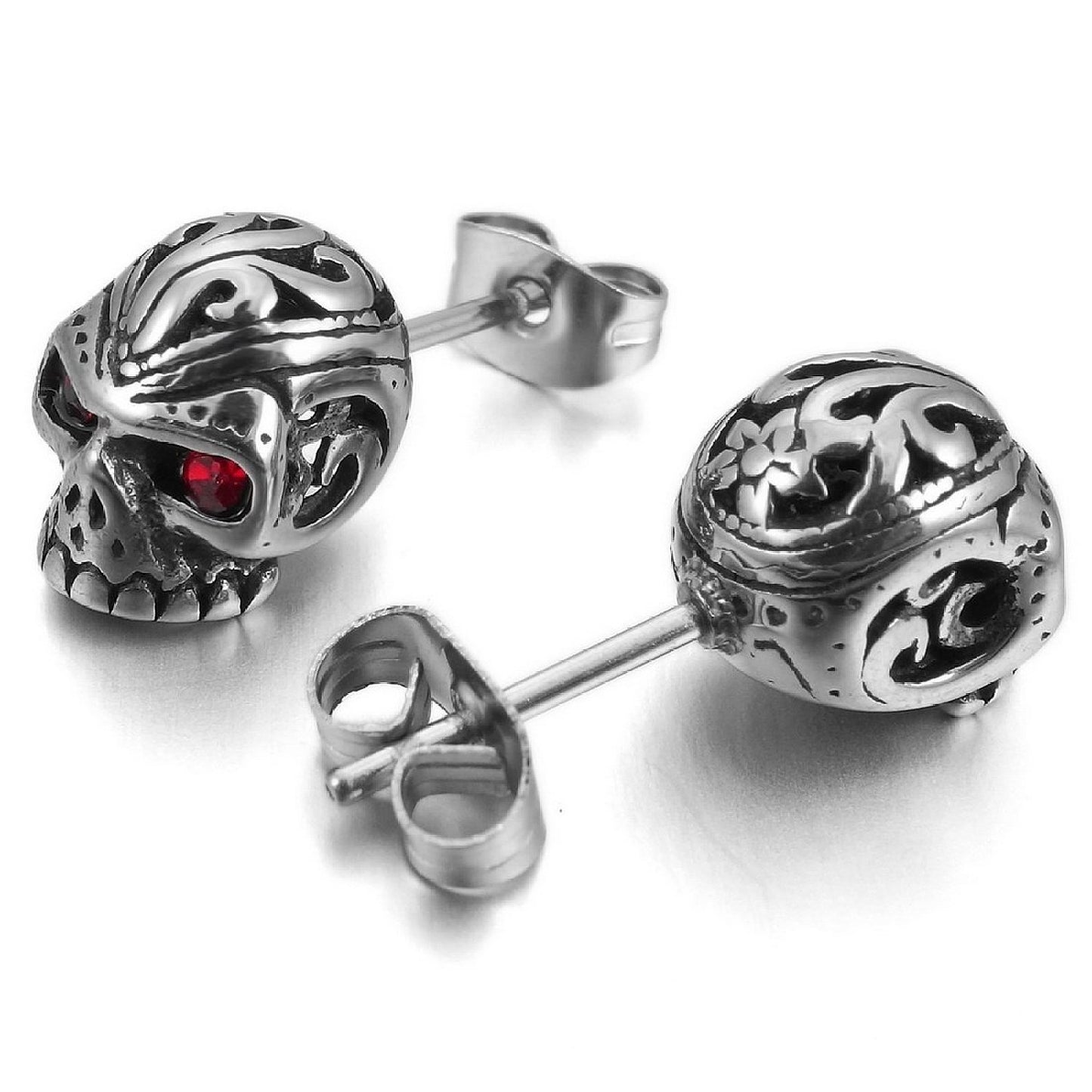Yellow Chimes metallic skull studs - stylish accessory