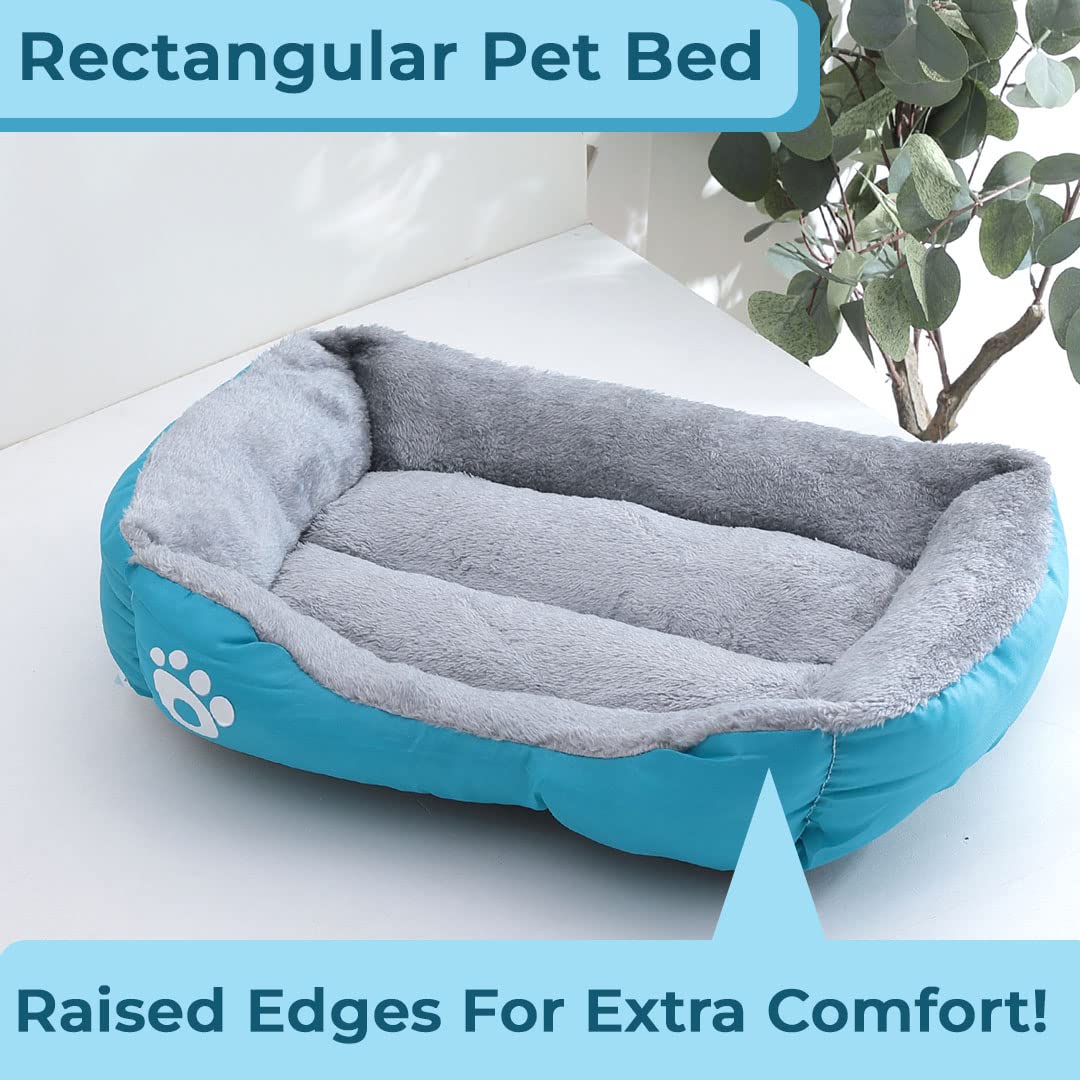 Kuber Industries pet bed with rise-edge pillow - Supports pet's head